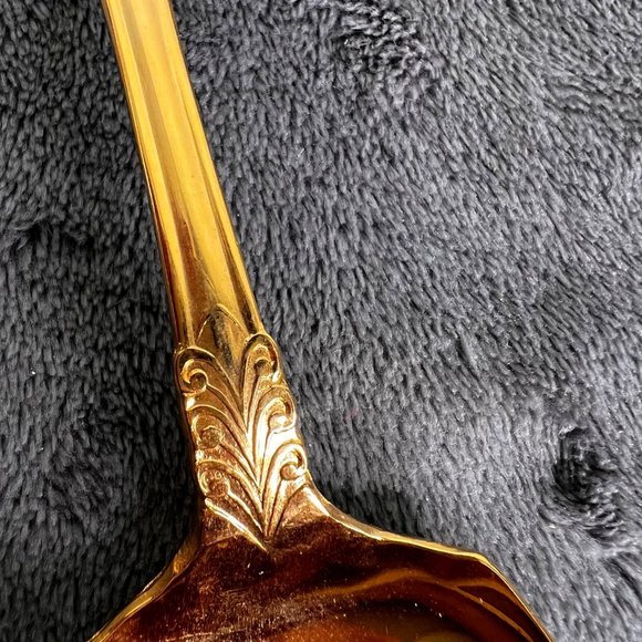 Vintage Adcraft Golden Alissa Serving Spoons 4 Piece Lot Japan Gold Tone - Picture 7 of 8